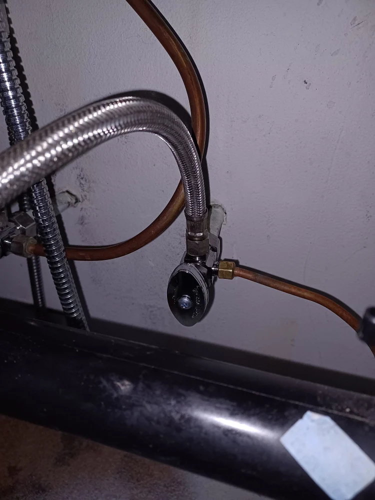 new valve and water line installed